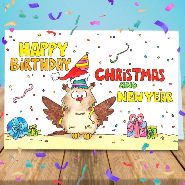 Happy Birthday, Weihnachten und Neues Jahr Karte (Von Creator hochgeladen)