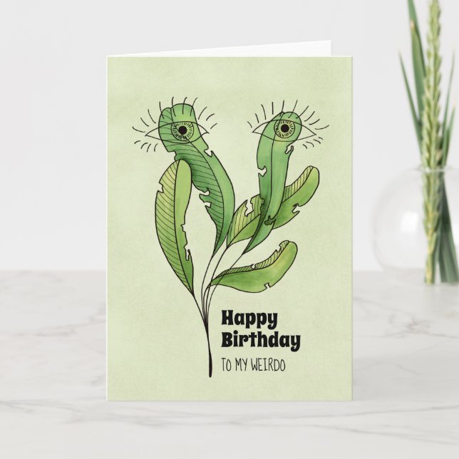 Happy Birthday weirdo botanisch Dankeskarte (Vorderseite)