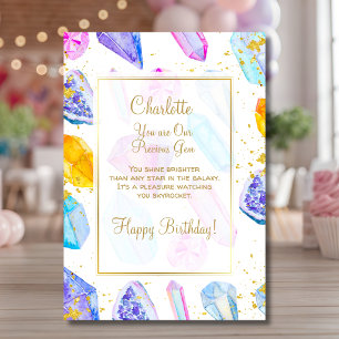 Happy Birthday wertvoll Gem Crystals Karte