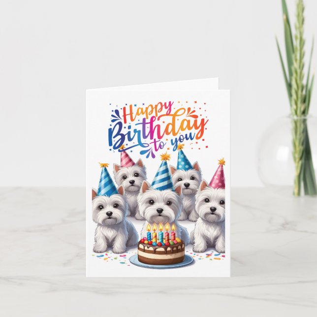 Happy Birthday Westies Karte (Vorderseite)