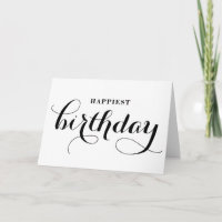 Happy Birthday Whimsical Calligraphy Card
