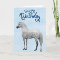 Happy Birthday White Horse Snowy