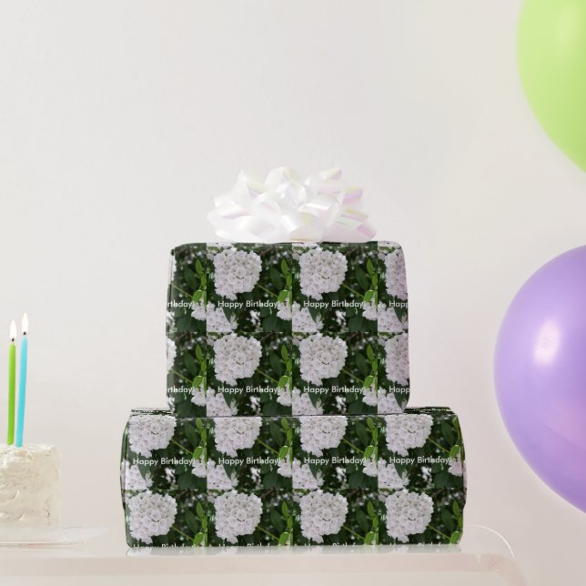 Happy Birthday White Mountain Laurel Blume Geschenkpapier (Partygeschenke)