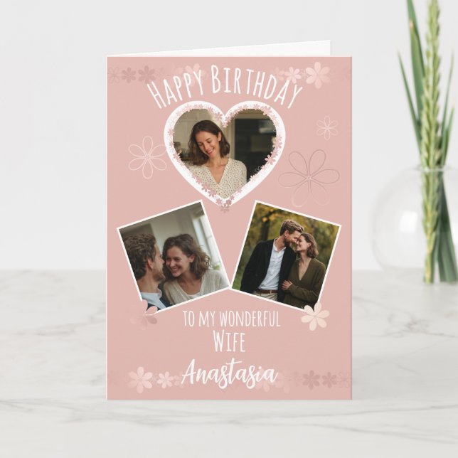 Happy Birthday Wife card Karte (Vorderseite)