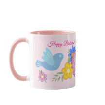 Happy Birthday Wild Blume Garden Birds Muster