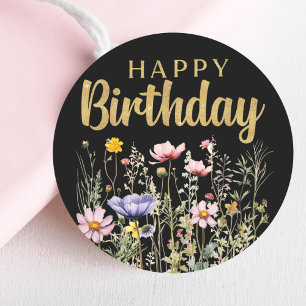 Happy Birthday Wildblume Simple Classic Sticker