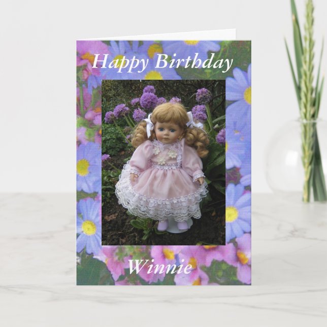 Happy Birthday Winnie Karte (Vorderseite)