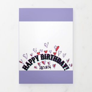 HAPPY BIRTHDAY WISH CARD PIXEL ART DREIFACH GEFALTETE EINLADUNG