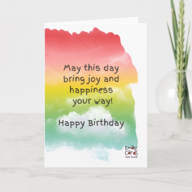 Happy Birthday Wishes Card Karte (Vorderseite)