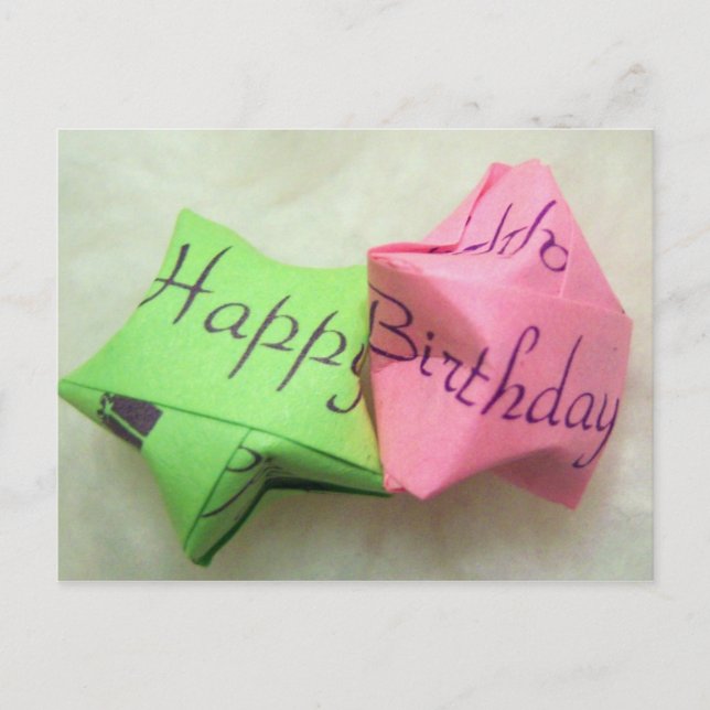 Happy Birthday Wishing Star Postcard Postkarte (Vorderseite)
