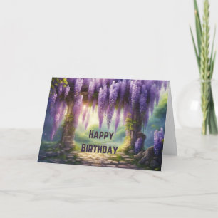 Happy Birthday Wisteria Blume Karte