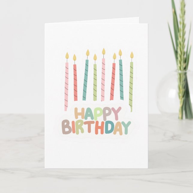 Happy Birthday with Candles on  Karte (Vorderseite)
