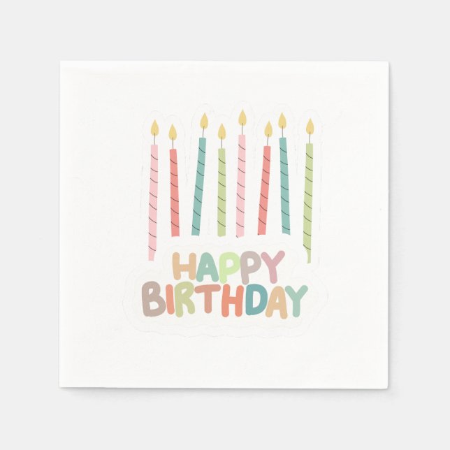 Happy Birthday with Candles on Serviette (Vorderseite)