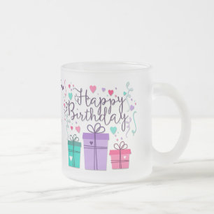 "Happy Birthday with Geschenkboxen" - Anpassen Mattglastasse