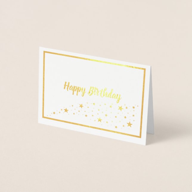 Happy Birthday with Stars Trail Folienkarte (Vorderseite)