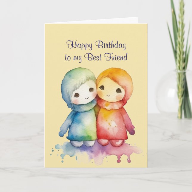 Happy Birthday Wonderful Best Friend Karte (Vorderseite)