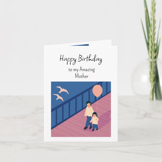 Happy Birthday Wonderful & Best Mother Karte (Vorderseite)