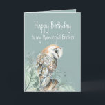 Happy Birthday Wonderful Brother Barn Owl  Dankeskarte<br><div class="desc">Wenn Ihre wunderbaren Lieben Eulen,  Natur oder Wildtiere,  wird er diese Geburtstagskarte Liebe</div>