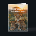 Happy Birthday Wonderful Brother Lion Animal Fun Karte<br><div class="desc">Alles Gute zum Geburtstag Wunderschöner Bruder Glad Sie waren geboren,  Lion Animal Fun Animal Spaß</div>