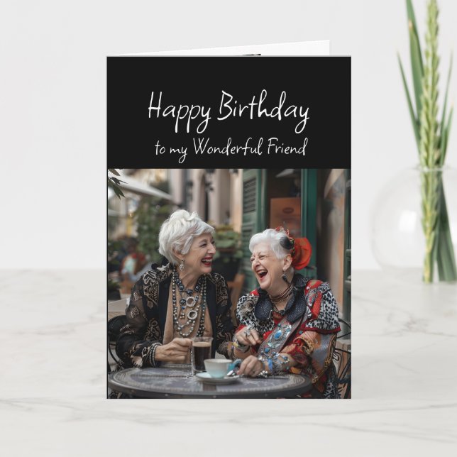 Happy Birthday Wonderful Friend Karte (Vorderseite)