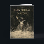 Happy Birthday Wonderful Son Vintag Deer Stag Karte<br><div class="desc">Happy Birthday Wonderful Son Vintag Deer Stag Tierkarte für diejenigen,  die gerne jagen oder nur Lieben wild leben</div>