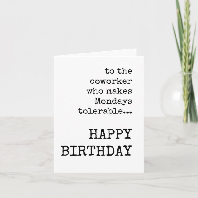 Happy Birthday, Work Bestie, Coworker Bday Card Karte (Vorderseite)