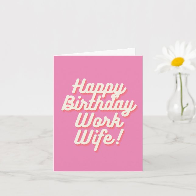 Happy Birthday Work Ehefrau - Card Rosa Karte (Kleine Pflanze)