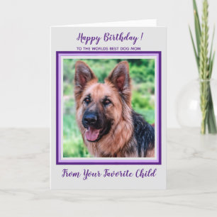 Happy Birthday World Best Hund Mama Purpl Pet Foto Karte