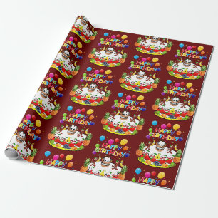 Happy Birthday Wrapping Paper Affen Geschenkpapier