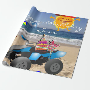 Happy Birthday Wrapping Paper Boy Beach Bum Geschenkpapier