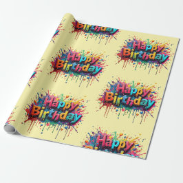 Happy Birthday Wrapping Paper – Bright Multicolor  Geschenkpapier