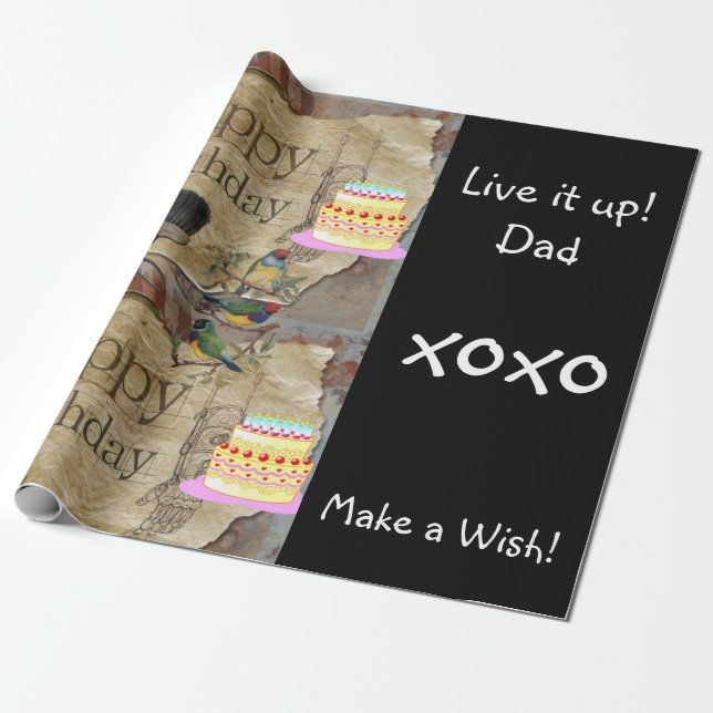 Happy Birthday Wrapping Paper Construction Tools Geschenkpapier (Ungerollt)