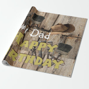 Happy Birthday Wrapping Paper Construction Tools Geschenkpapier