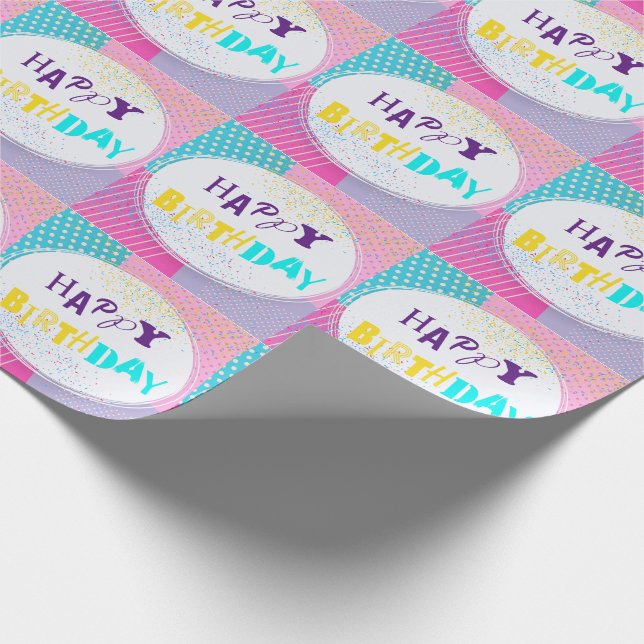Happy Birthday Wrapping Paper Geschenkpapier (Ecke)