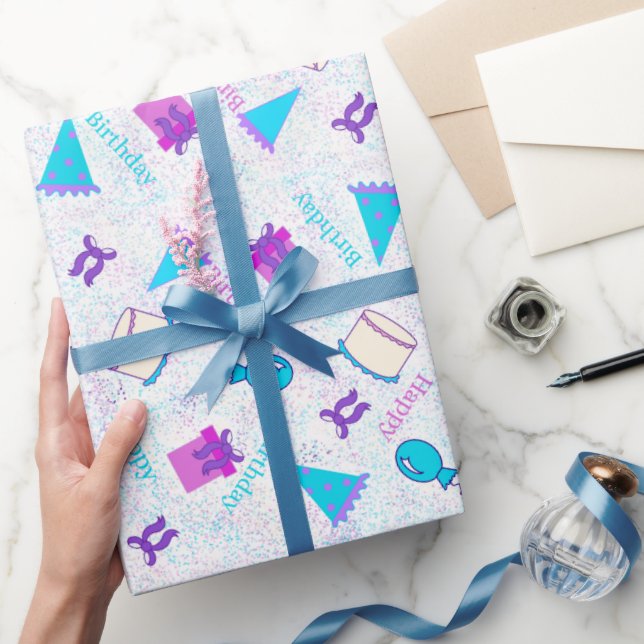 Happy Birthday Wrapping Paper Geschenkpapier (Schenken)