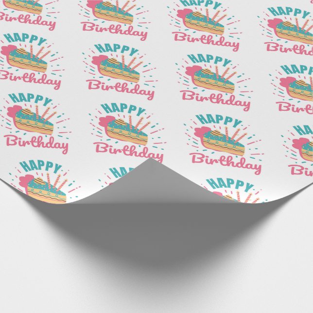 Happy Birthday Wrapping Paper Geschenkpapier (Ecke)