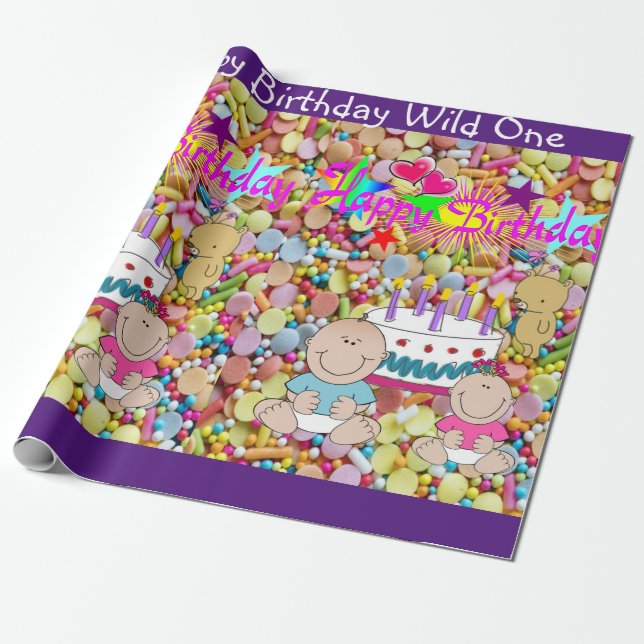 Happy Birthday Wrapping Paper Wild One Birthday Geschenkpapier (Ungerollt)