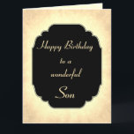 Happy Birthday wunderbare Son Gruß Karte<br><div class="desc">Stilvolle und schicke Happy Birthday Son Design Grußkarte.</div>
