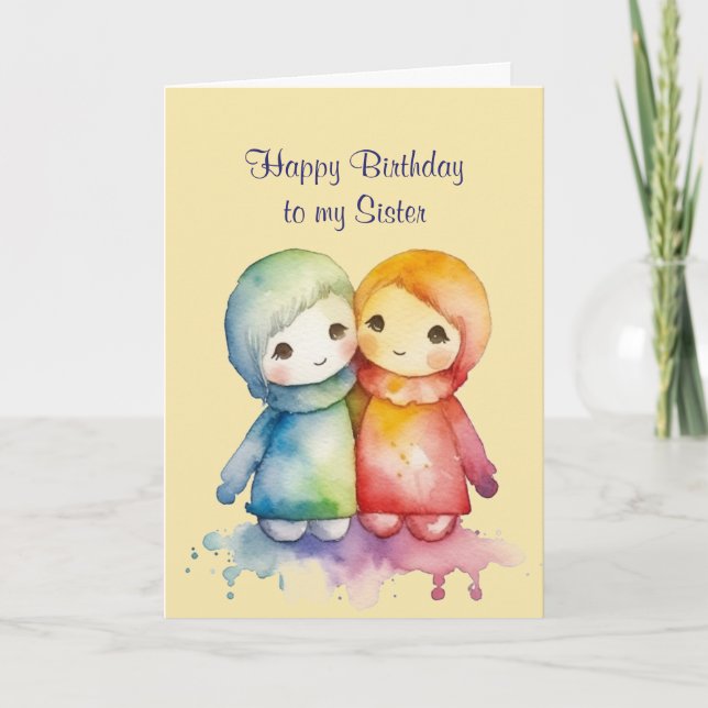 Happy Birthday Wundervolle Schwester Karte (Vorderseite)