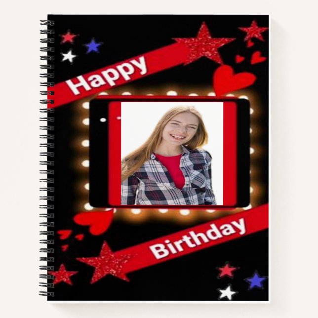 Happy Birthday Wünsche: PersonalizedSpiral Noteboo Notizbuch (Vorderseite)