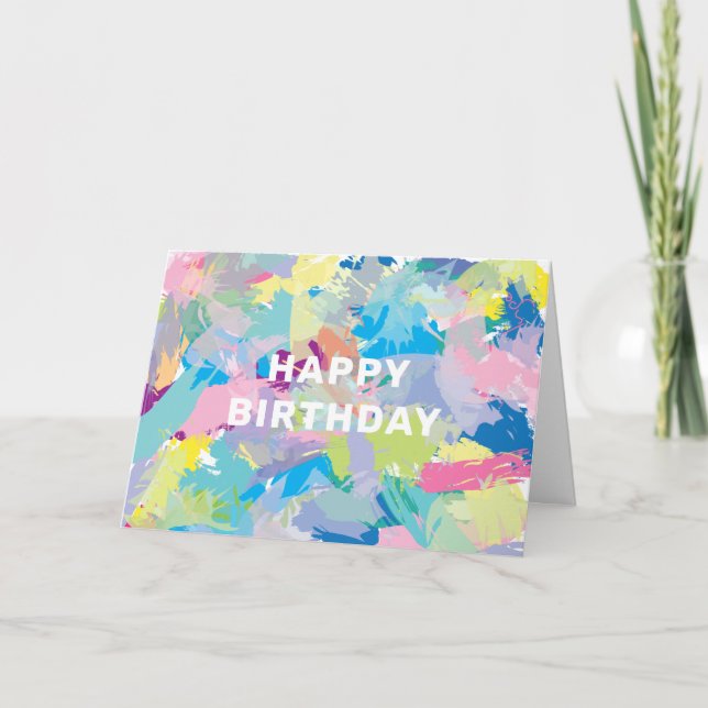 Happy Birthday wünscht Abstrakte Kunstkarte Karte (Vorderseite)