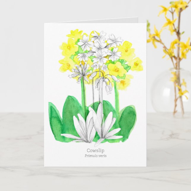 Happy Birthday Yellow Cowslip Language of Blume Karte (Gelbe Blume)