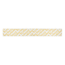 Happy Birthday Yellow Typography Celebration Ripsband