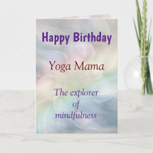 Happy Birthday Yoga Lady Design Card Karte