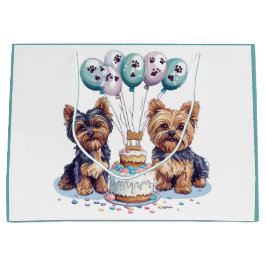 Happy Birthday Yorkie Dog Große Geschenktüte