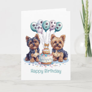 Happy Birthday Yorkie Dog Karte