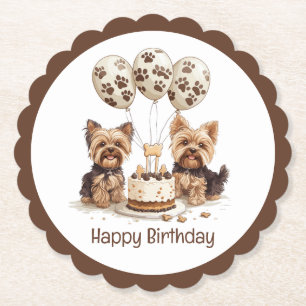 Happy Birthday Yorkie Dogs Untersetzer