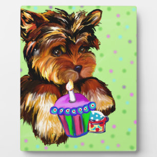 HAPPY BIRTHDAY YORKIE POO FOTOPLATTE