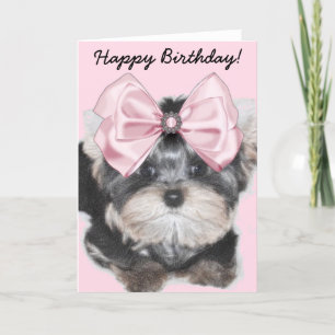Happy Birthday Yorkie Welpengrüßkarte Karte
