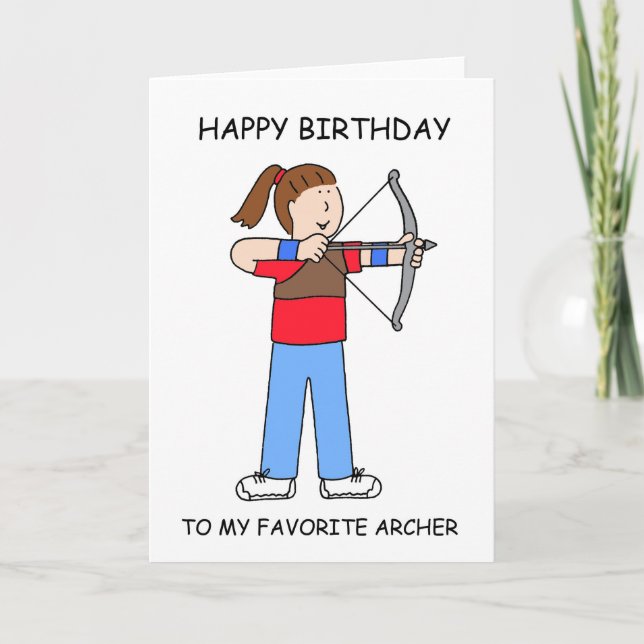 Happy Birthday Young Female Archer Karte (Vorderseite)